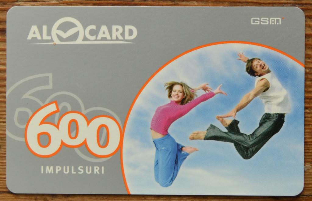 Телефонная карта предоплаты GSM  Молдова  ALOCARD  600 ед Молодые Прыгают  - 30