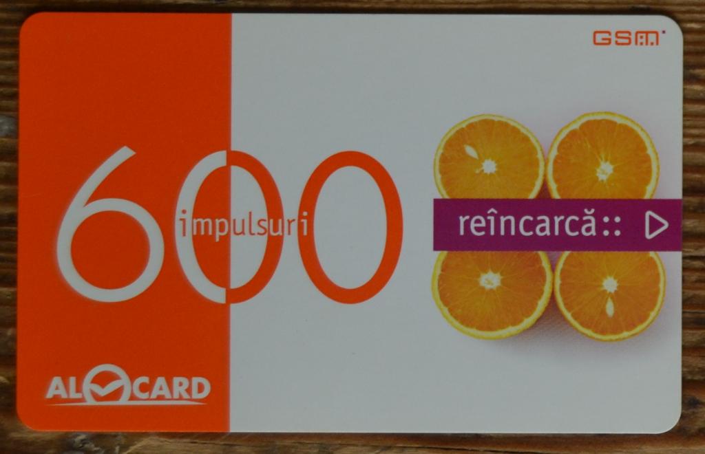 Телефонная карта предоплаты GSM Молдова ALOCARD 600 ед Апельсины  - 30