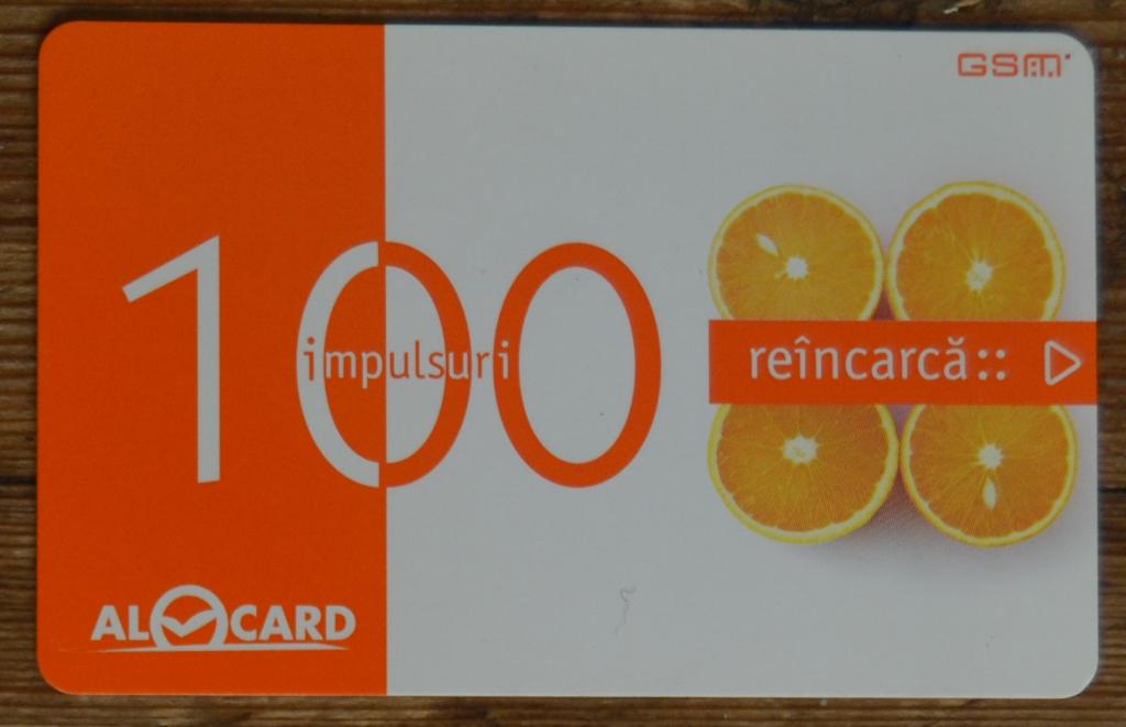 Телефонная карта предоплаты GSM Молдова ALOCARD 100 ед Апельсины  - 30