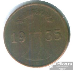 Германия 1 пфенниг 1935 года D