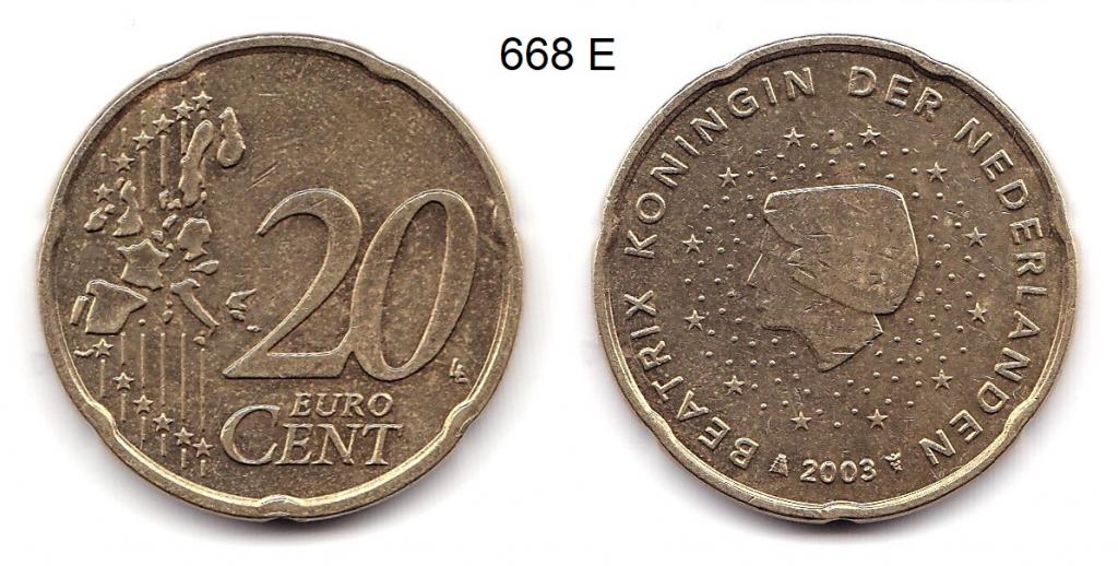 20 евроцентов. Нидерланды. 2003 год.