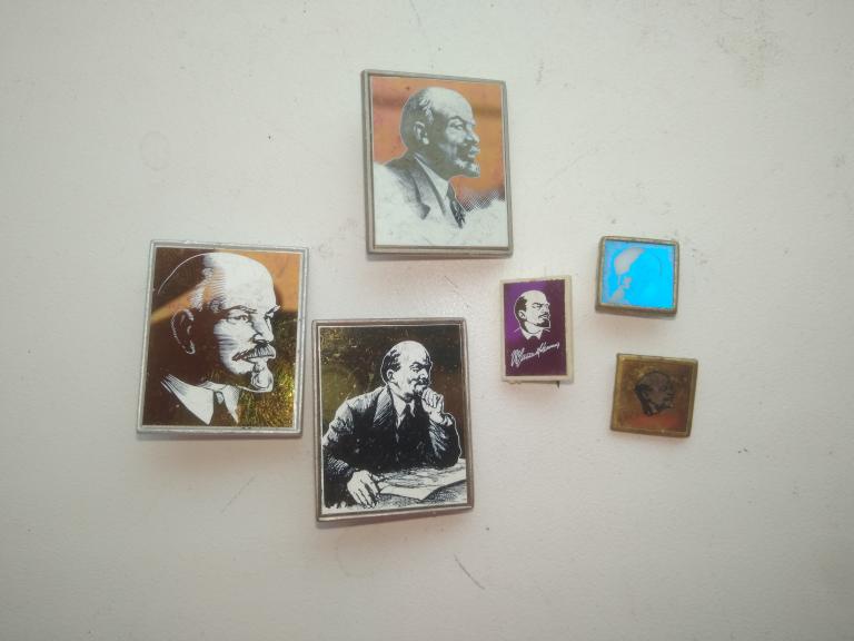 Значки Ленин зеркальный 6шт. Все разные