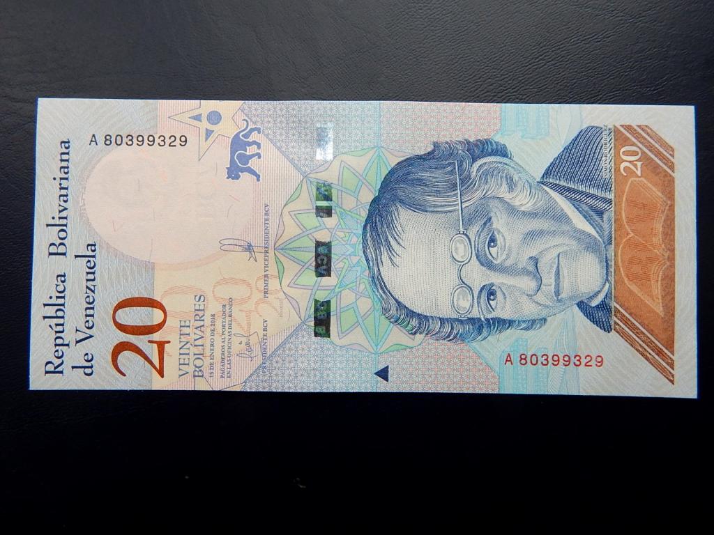 Бона 20 боливар 2018 года Венесуэла серии "А" UNC