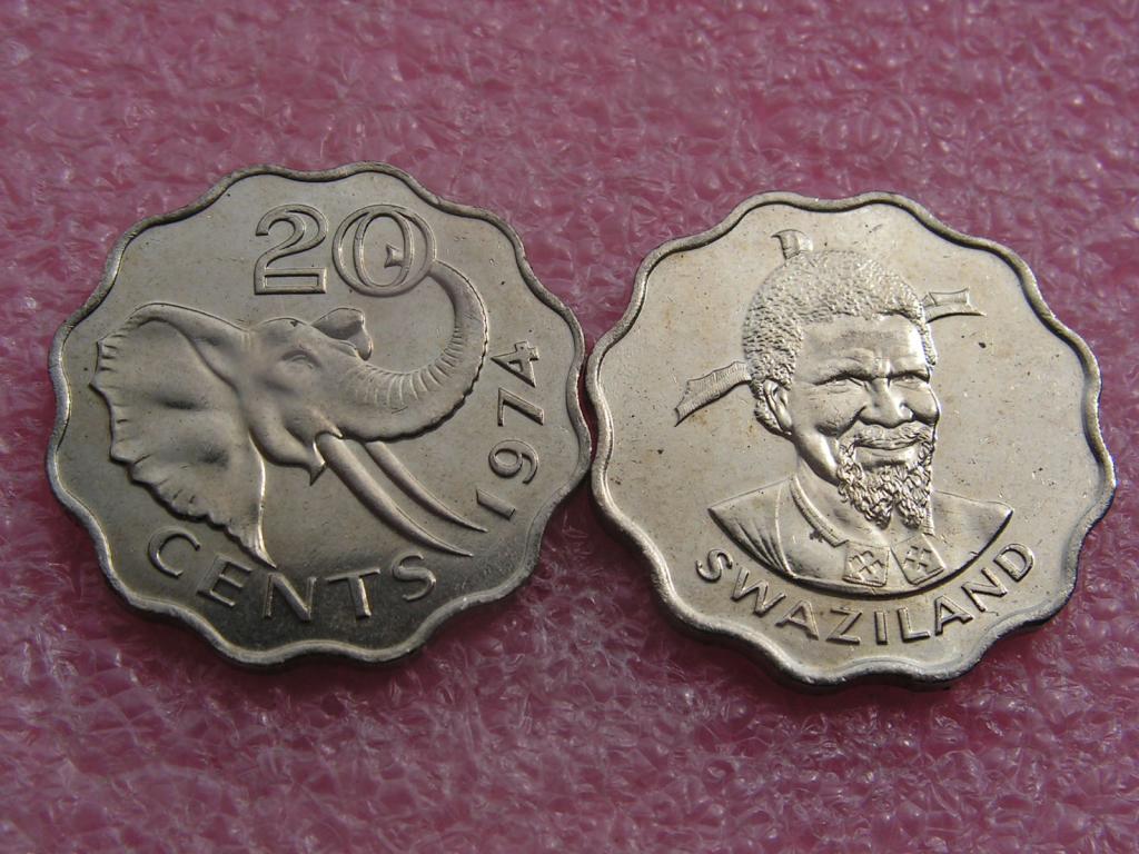 Свазиленд 20 центов 1974 unc