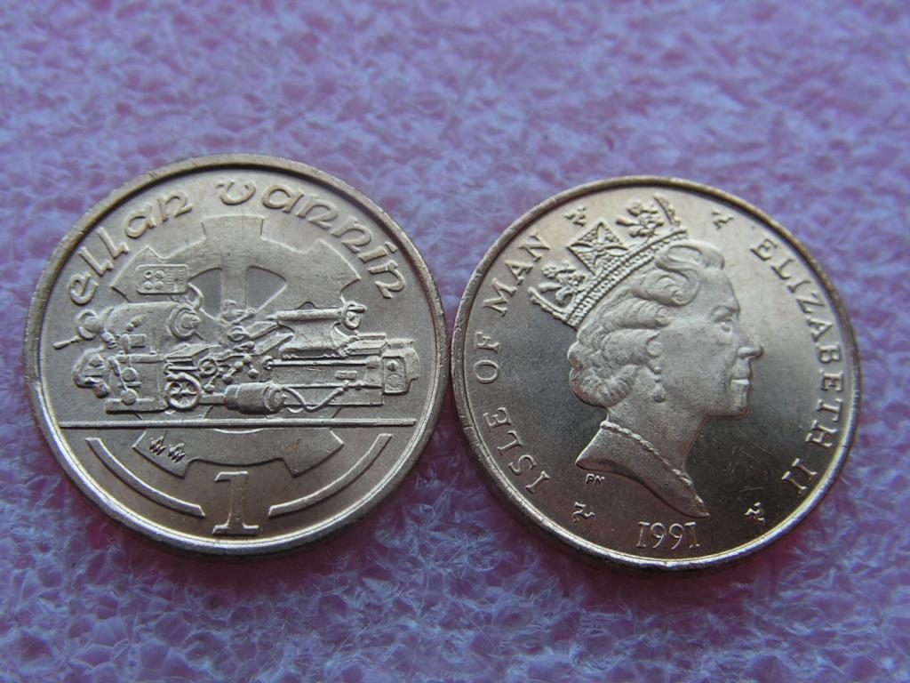 Мэн 1 пенни 1991 АA бронза unc