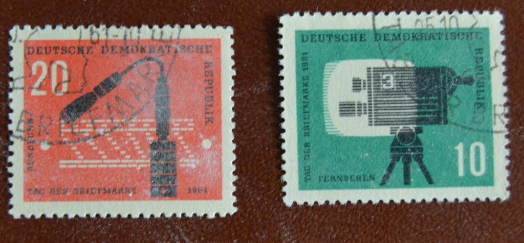 ГДР 1961 г. День почтовой марки, микрофон камера M# 861-862