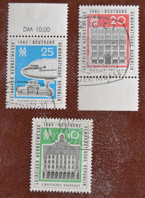 ГДР 1962 г. Лейпцигская осенняя ярмарка M# 913-915  СТО