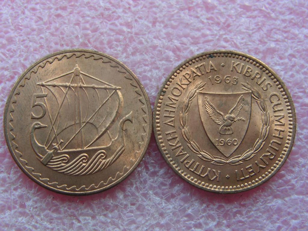 Кипр 5 милсов 1963 unc-aunc