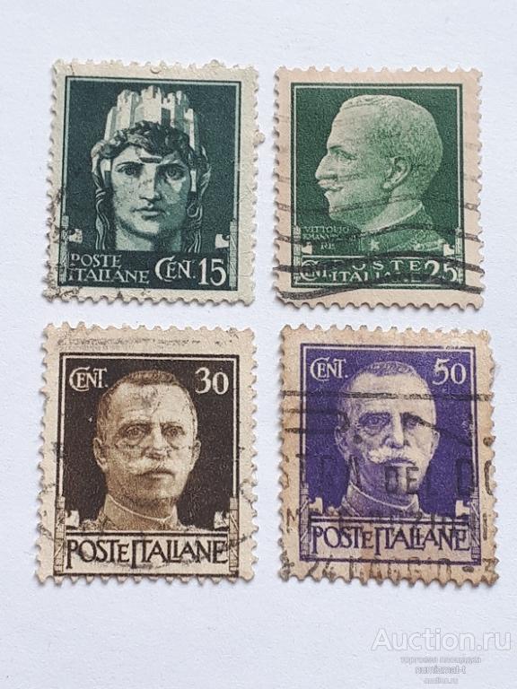 Почтовые марки Италии, 1929. № 299-317 по Михелю. 4 из 19-ти, гашёные.