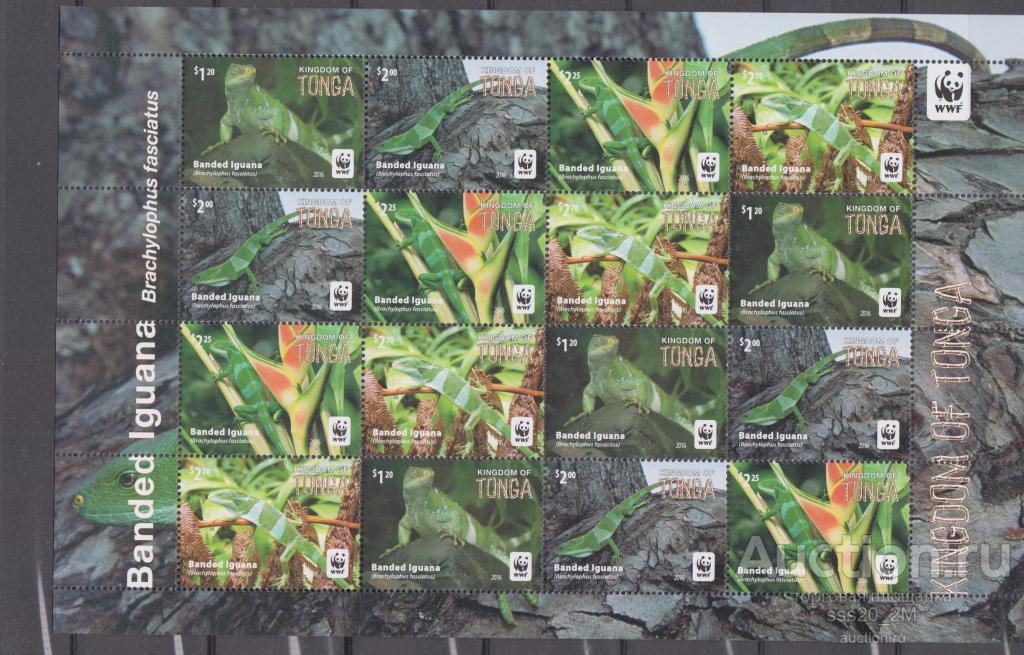 Тонга 2016 игуана MNH лист