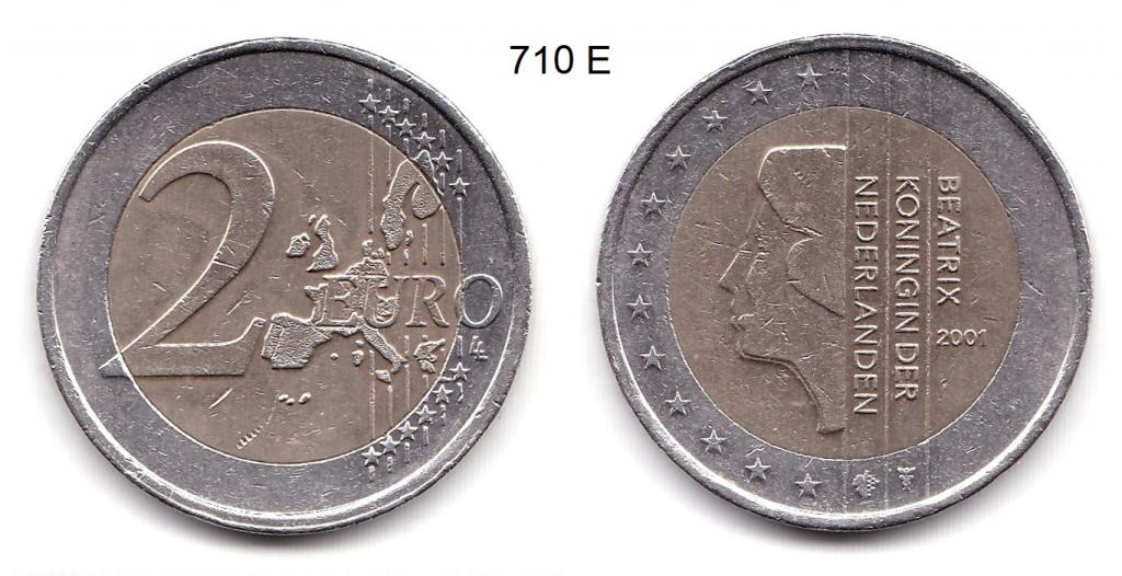 2 евро. Нидерланды. 2001 год.