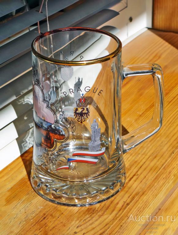 Кружка пивная. 0,5 л. Стекло. Прага. Чехия