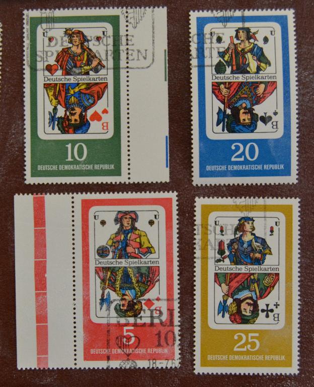 ГДР 1967 г. Игральные карты Mi 1298-301  СТО