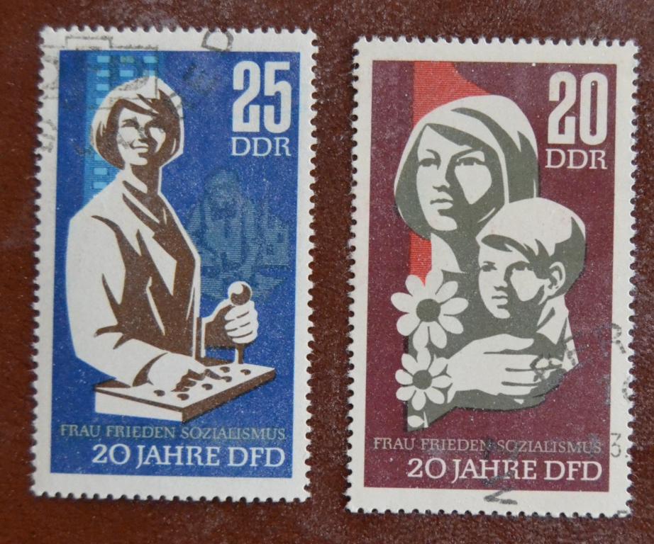 ГДР 1967 г. 20 лет Демократическому союзу женщин Ми №1256 - 57 СТО