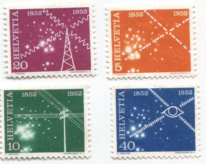 1952.Швейцария.100 лет электросвязи.*