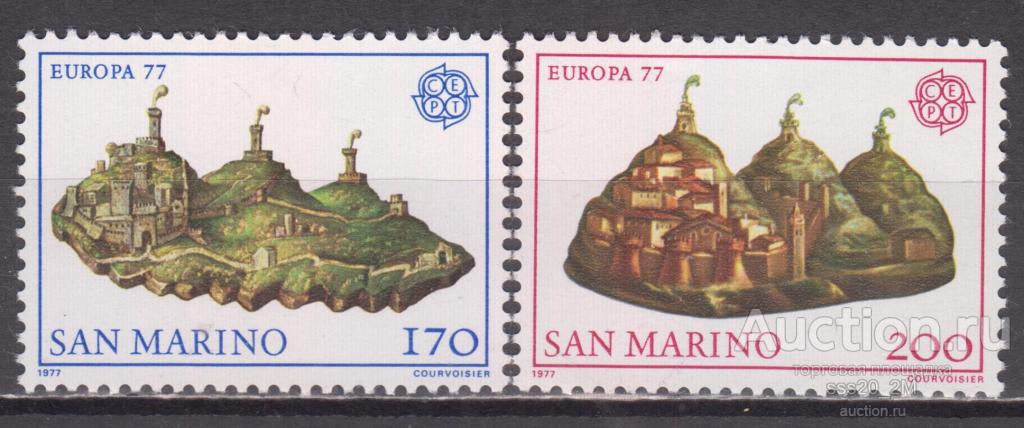 Сан-Марино 1977 гора Монте-Титано живопись Mi1131,1132 MNH