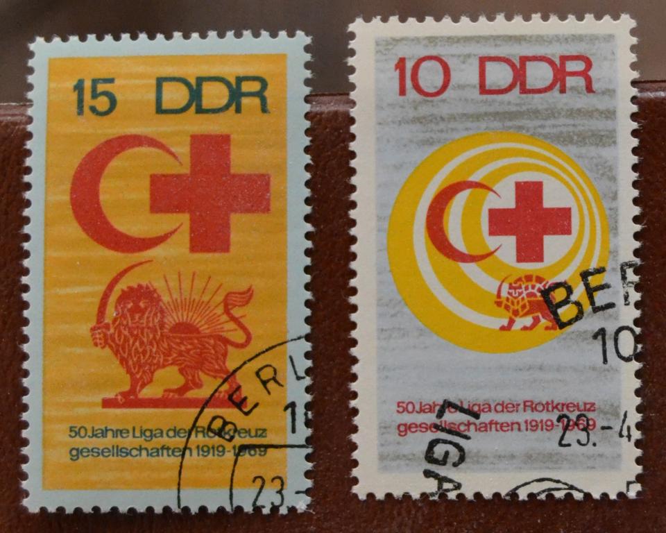 ГДР 1969 г. 50 лет Красному Кресту  СТО