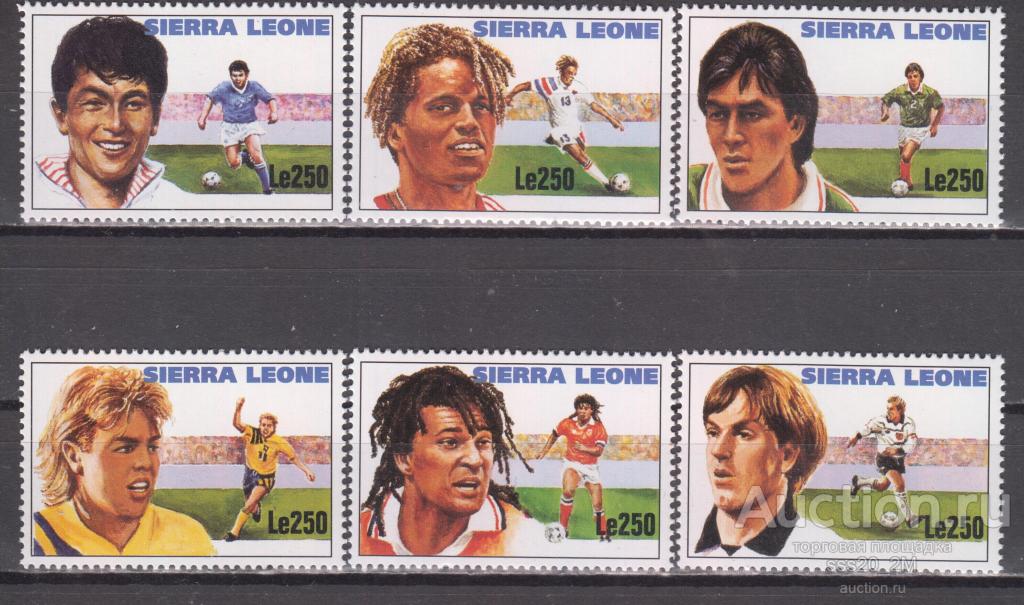 Сьерра-Леоне 1994 чемпионат мира по футболу в США Mi2150-2155 MNH