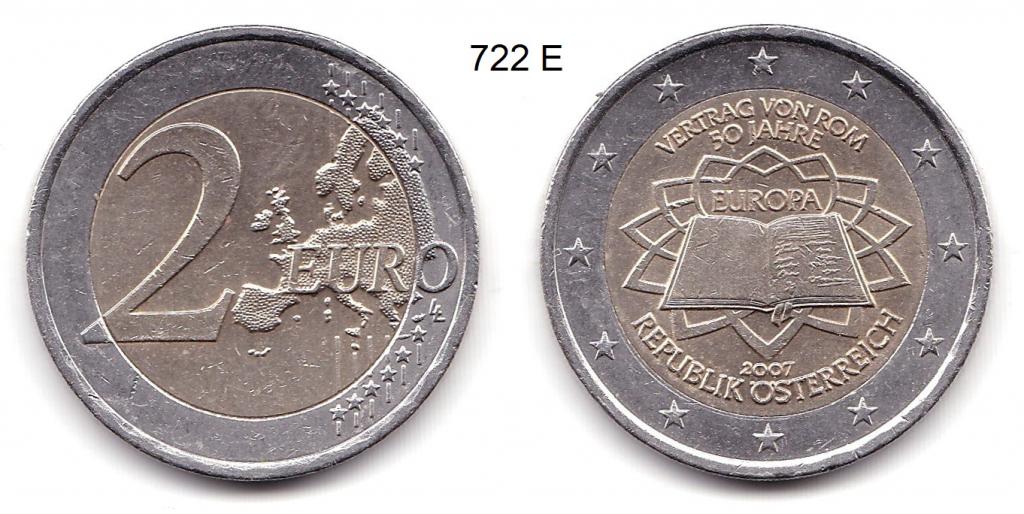 2 евро. Австрия. 2007 год. 50 лет Римскому договору.