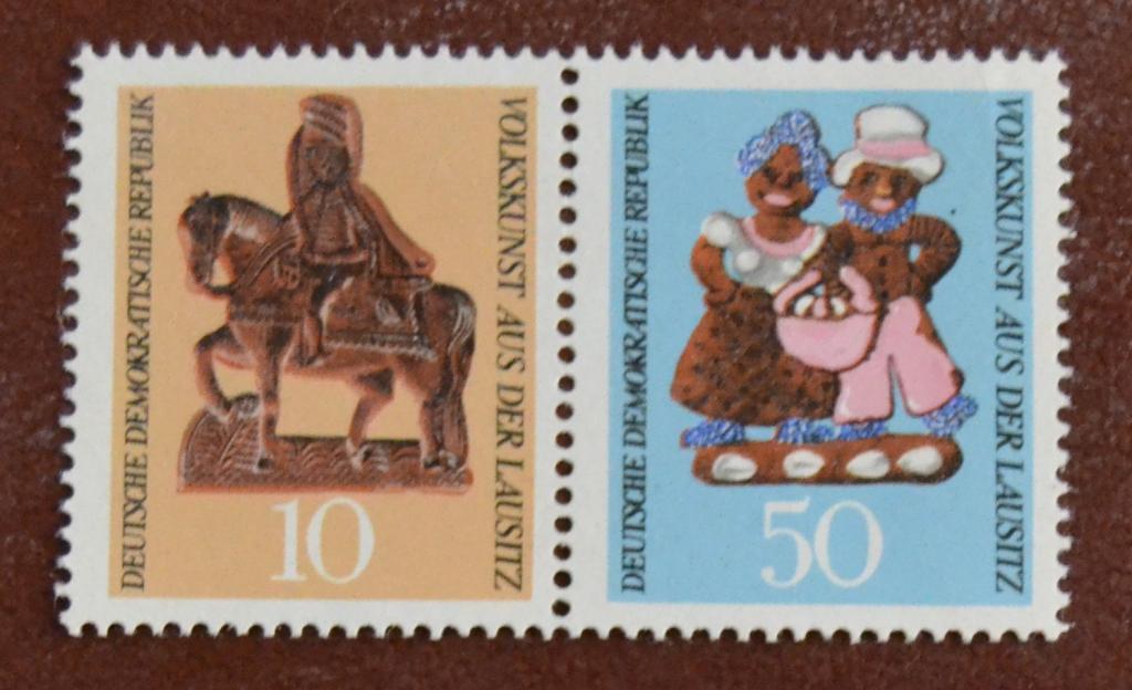 ГДР 1969 г.  Народное творчество лужицких сербов Ми 1521.1523 Сцепка MNH