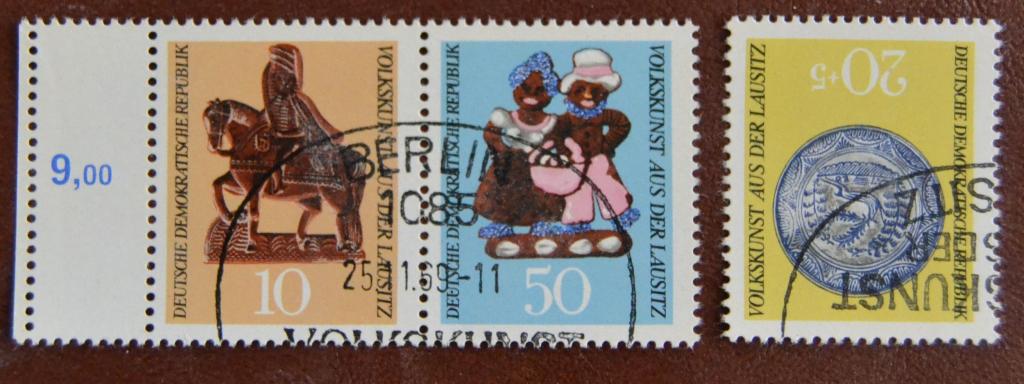 ГДР 1969 г.  Народное творчество лужицких сербов Ми 1521-1523 СТО