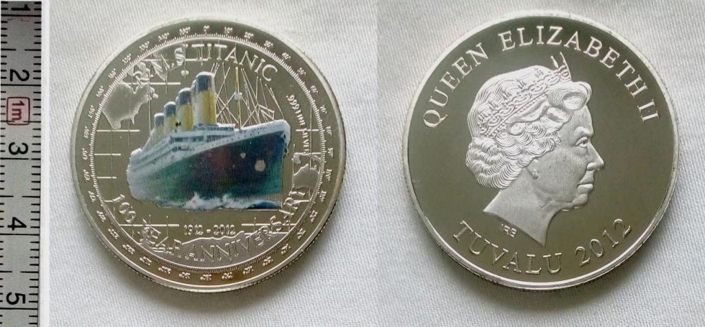 Тувалу,2012 год,копия,посеребрение,Титаник