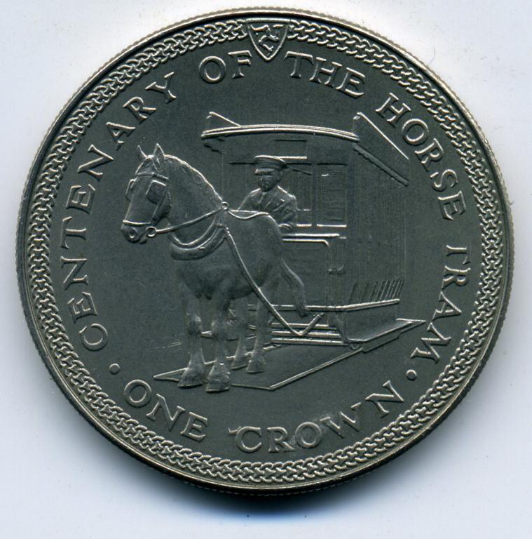 1 крона - Остров Мэн - 1976 - Конный трамвай