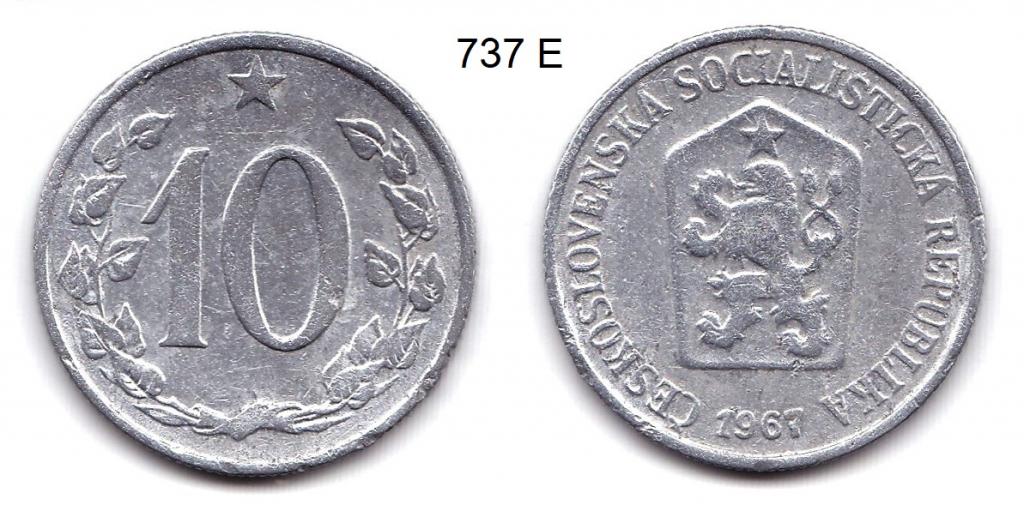 Чехословакия. 10 геллеров. 1967 год.