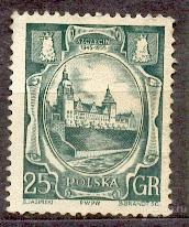 Польша 1955 БК ПРАВИТЕЛЬСТВЕННОЕ ЗДАНИЕ АРХИТЕКТУРА 10 ЛЕТ ПРИСОЕДИНЕНИЯ ЗАПАДНЫХ ЗЕМЕЛЬ