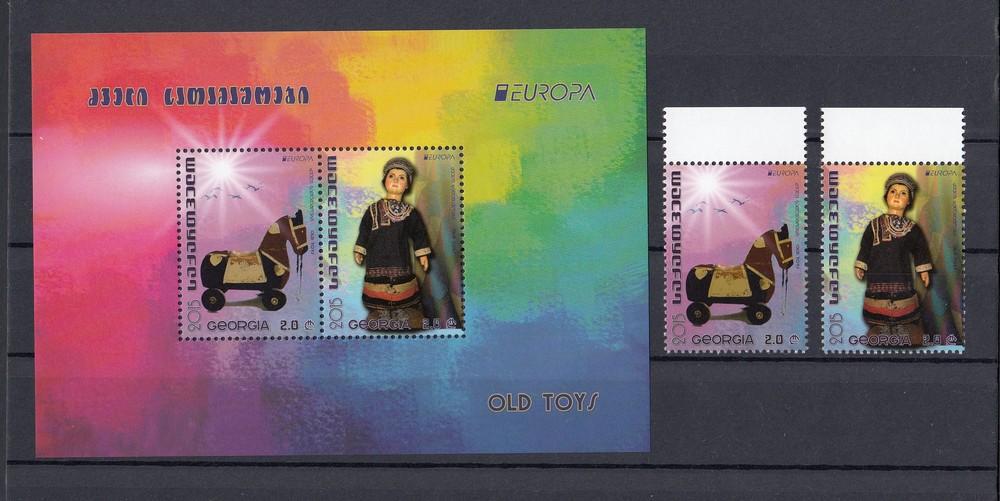 Грузия 2015г Европа. Старые игрушки. Блок +2 марки. Набор