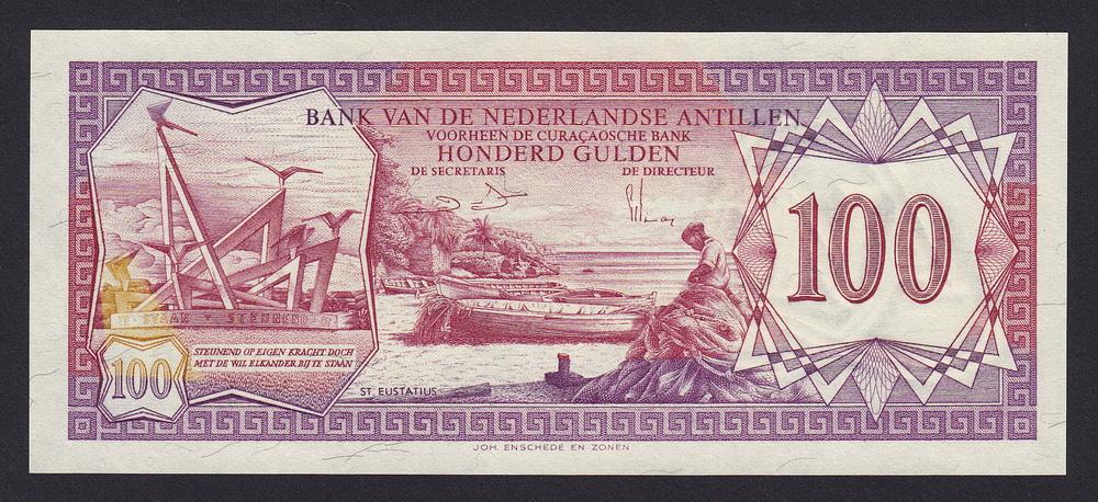 НИДЕРЛАНДСКИЕ АНТИЛЫ 100 гульденов 1981 P19b UNC