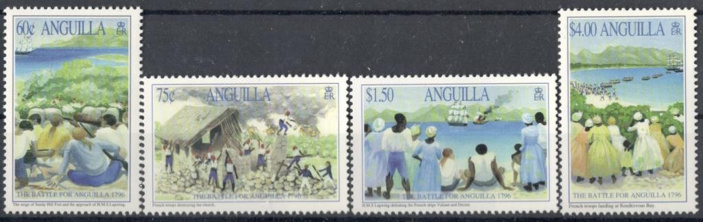 Остров Ангилья, 1996, № 968-971, € 11, MNH, полн., 200я годовщина битвы за Ангилью
