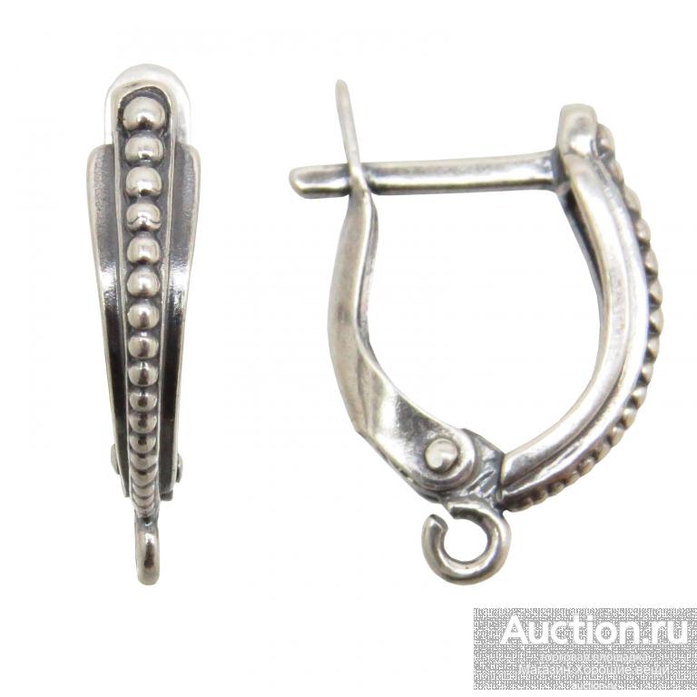 Швензы для сережек Классика стиль посеребрение 12мк Английский замок рукоделие замена 2569