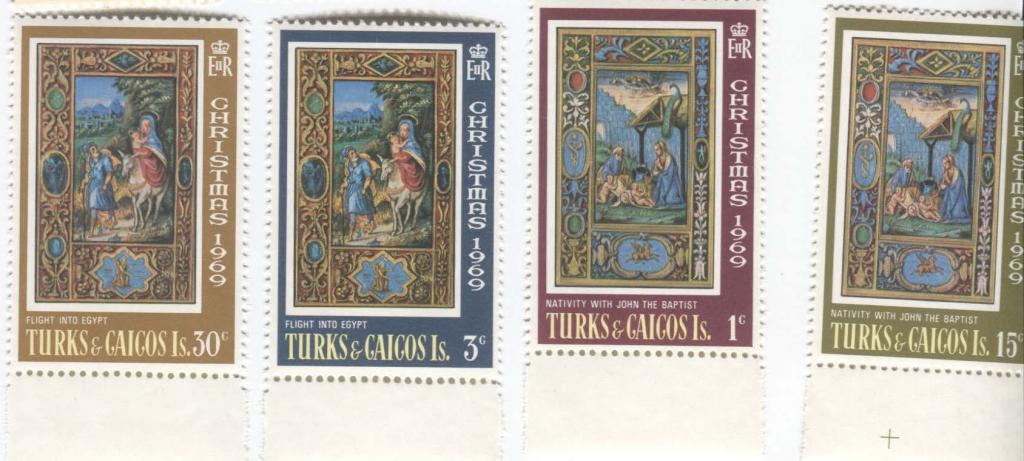 1969.о-ваТуркс и Кайкос.2 библейских сюжета.Жиопись.4м.**