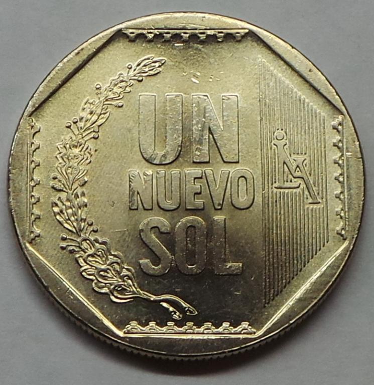 Перу 1 новый соль 2009 года KM#308.4