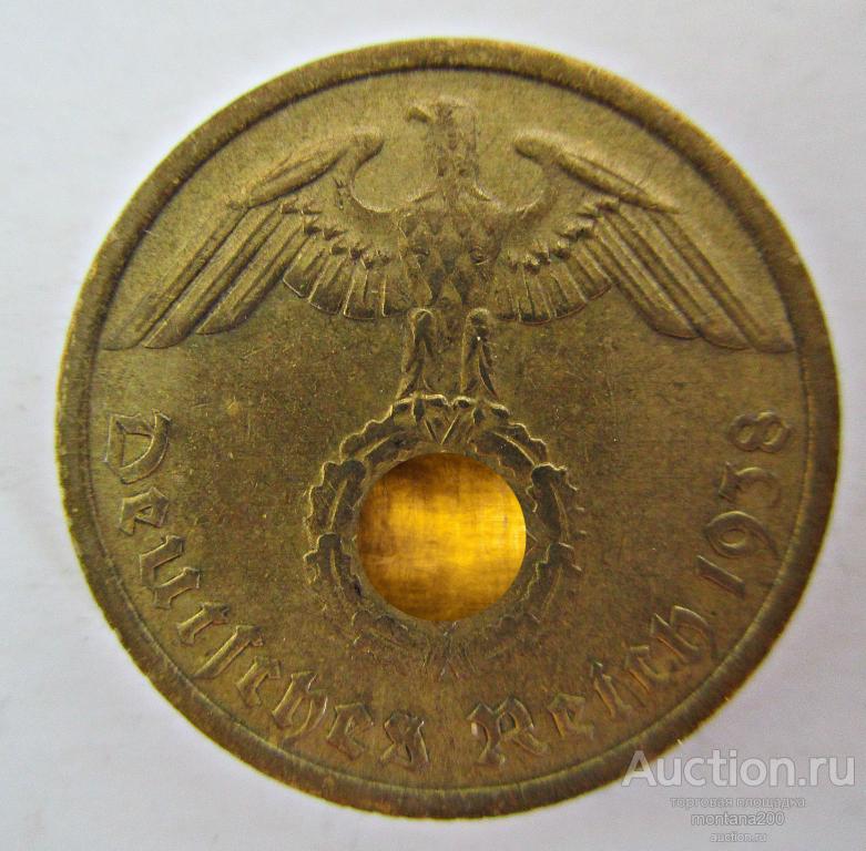 германия 10 рейхспфеннигов 1938 D