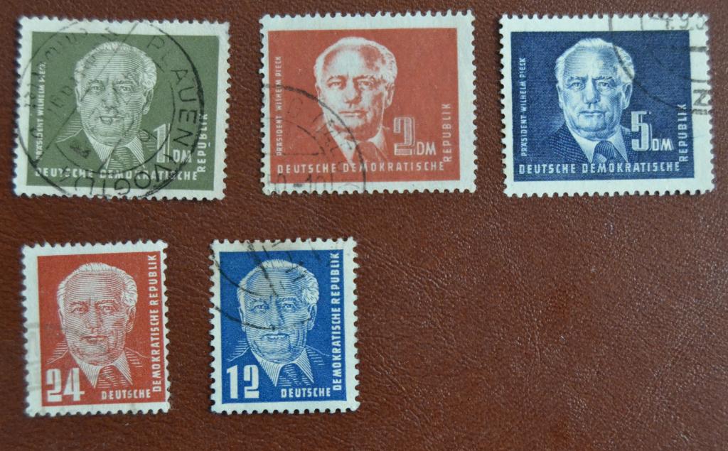 ГДР 1950-1951 г. Стандарт. Президент ГДР Вильгельм Пик М: 251-255 гаш