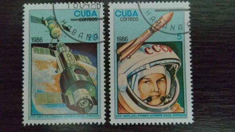 Марки.Космос.Куба.1986.Гашеные.Михель 0,60Г евро.Сост.идеальное