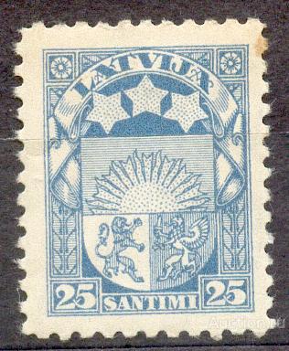 Латвия 1925 * СТАНДАРТ ГЕРБ ВЗ 4 ЛИН 10