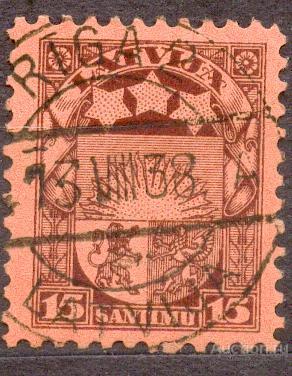 Латвия 1925-32   СТАНДАРТ ГЕРБ ВЗ 5 ЛИН 10