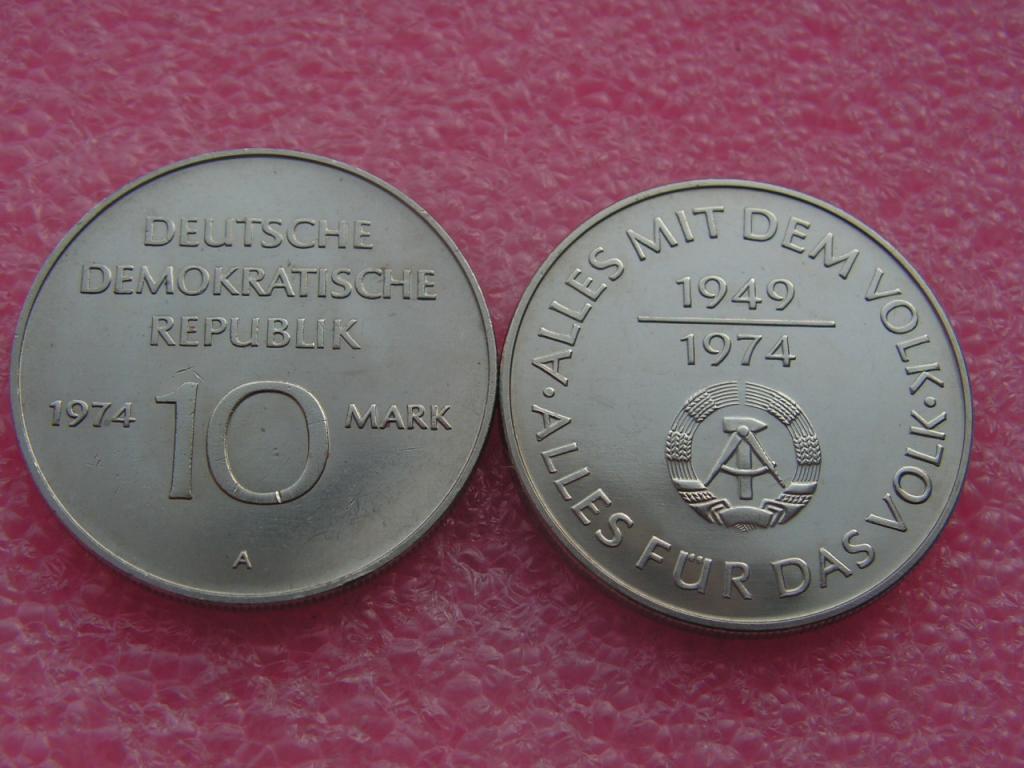 Германия/ГДР 10 марок 1974 25 лет создания DDR unc-aunc