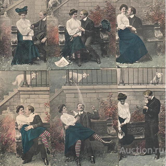 Комплект открыток НЕУДАЧНОЕ СВИДАНИЕ (6 шт.) до 1917 г.