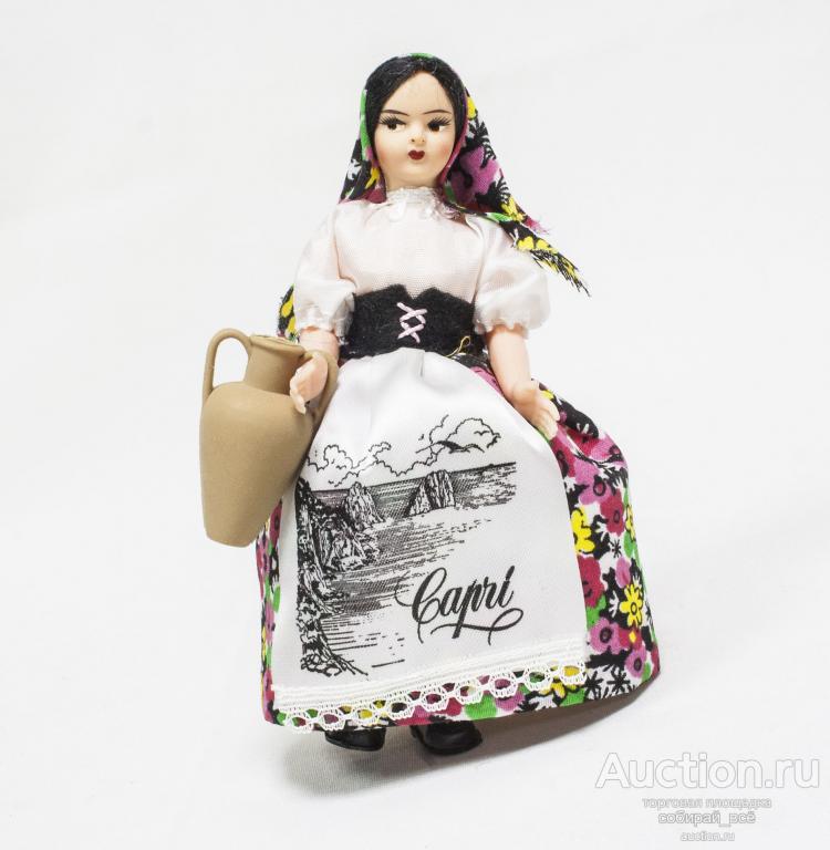 Кукла Капри, девушка с кувшином, высота 13 см