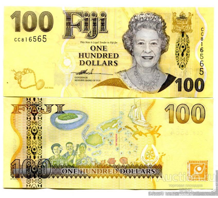 Фиджи 100 долларов 2007г. №114 UNC пресс
