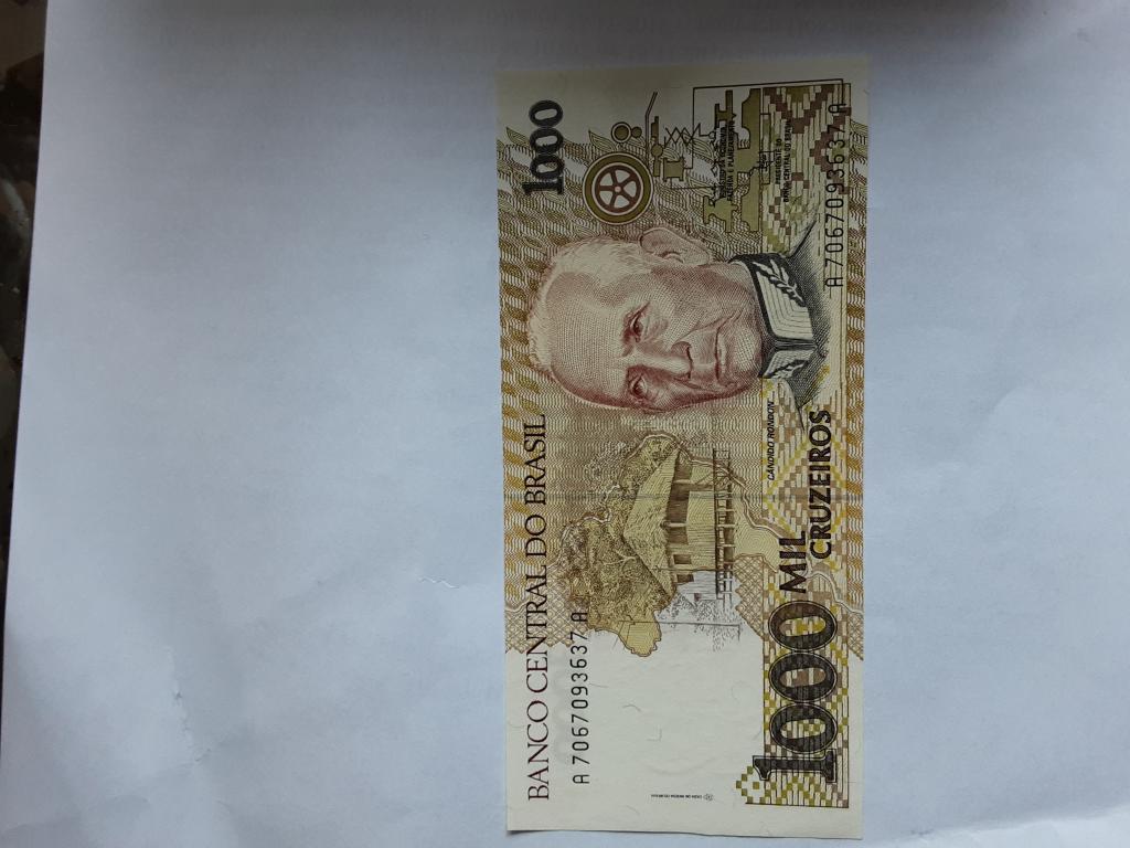 1000 крузейро 1991 г. Бразилия UNC