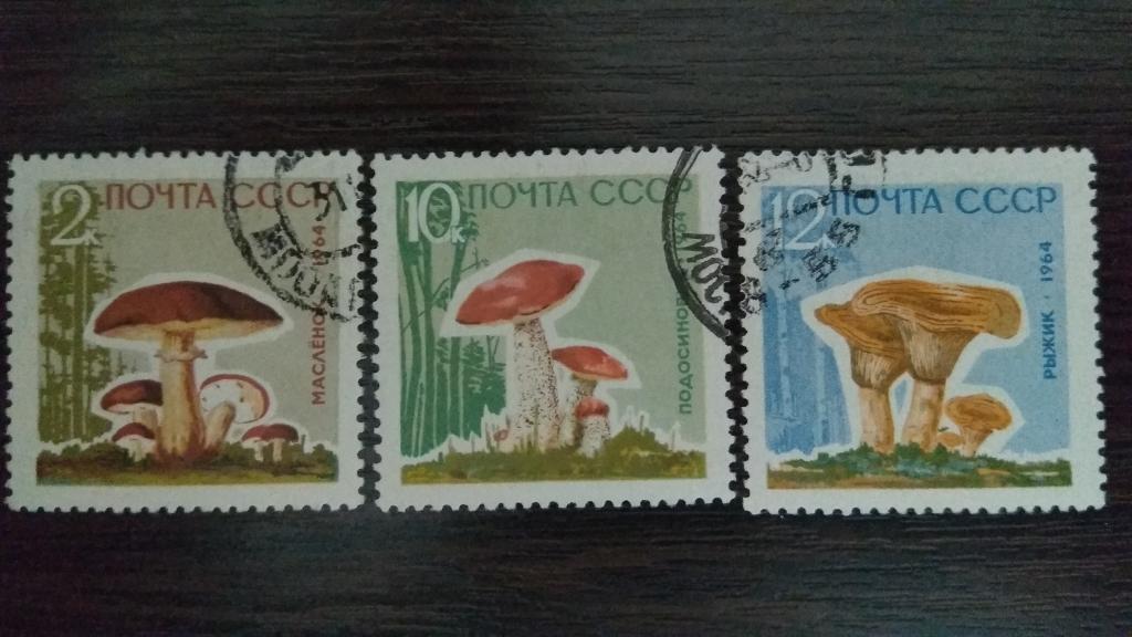 Марки.Флора.СССР.1964.Грибы.Гашеные.Сост.идеальное