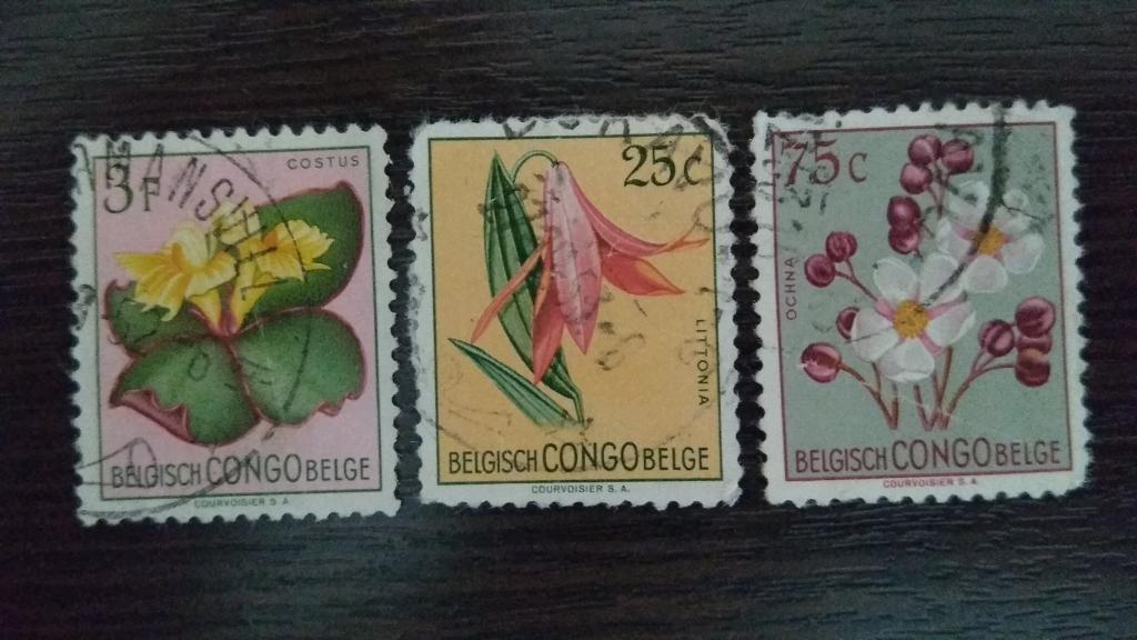 Марки.Флора.Бельгийское Конго.1952.Цветы.Михель 1,21Г евро.Гашеные.