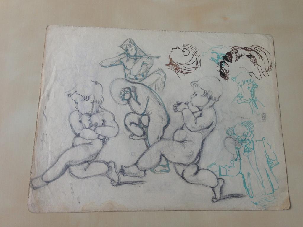 Кольцов С.В. (1892-1951) "Наброски ребенка и взрослых" (1910е)