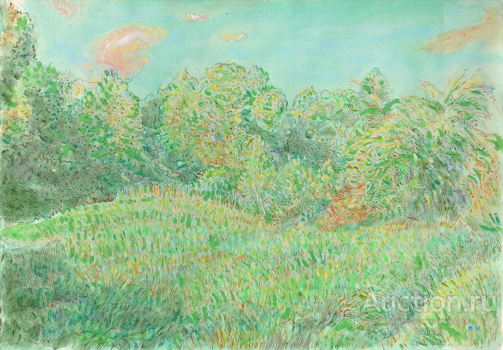 Иван Чистов - "Окраина парка"  30,6 х 43,6см  2015г