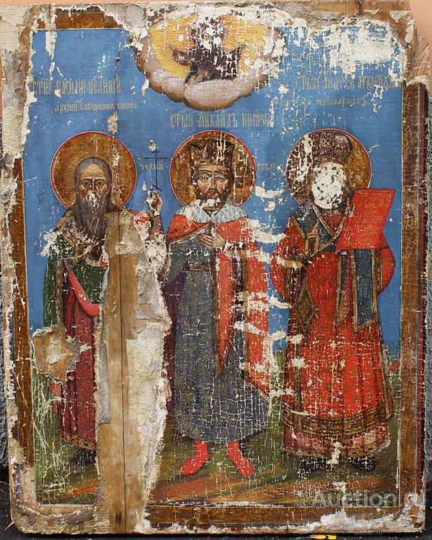 Храмовая Икона Святые Василий, Михаил, Андрей Урал